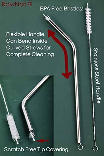 2 Drinking Straw Cleaning Brush Long - Bristle Cleaner for Stainless Steel Drink Straws Heavy Duty Brushes for Washing Glass Silicone Metal Straws Tea Pot Spout Mini Micro Bottle - view 4