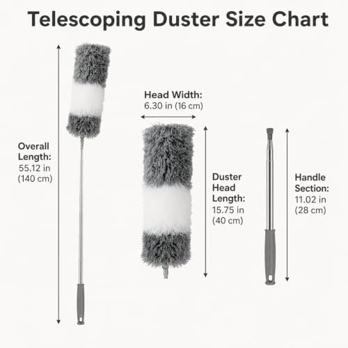 1 Pack Extendable Microfiber Duster, Long Dusting Wand for Ceilings, Gray - view 2