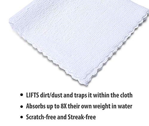 200GSM Microfiber Cleaning and Drying Cloths with Dispenser Box, Reusable, Streak-Free, Scratch-Free, Ultra Absorbent, Edgeless for All Surface Types, 12x12in, 50-Pack, White - view 5