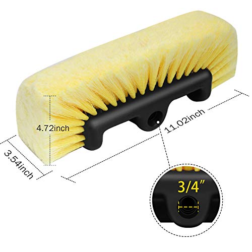 10" Car Wash Brush with Soft Detailing Bristle, Flow-Thru Dip Brush for Car Boat RV Camper Truck Washing - view 5