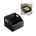 Car Seat Organizer, Foldable Multifunctional Vehicle Front and Back Seat Floor Storage Box with Metal Handle, Collapsible Automotive Interior Caddy Organizer, Universal for SUV Van Truck