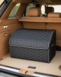 Trunk Organizer for Car, Lid, PU Leather, 21.6in 50L, 1pc, Black