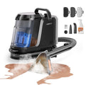 Carpet Cleaner Machine with Steam&Hot&Cold Water System, 18KPa Powerful Suction, Multi-Purpose Upholstery Cleaner for Carpet, Stairs, Sofa & Pet Messes, Portable Carpet Steam Cleaner Set of 1