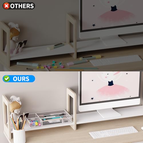 Desk Drawer Organizer Tray, Mesh Desk & Office Drawer Organizer, Suitable for Tools, Pencils & Office Supplies Storage (White) - view 5