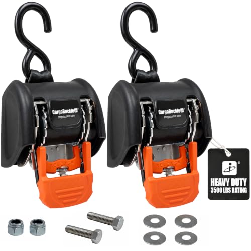 G3 Heavy Duty Retractable Ratchet Straps, 2 in x 6 Ft, 2-Pack