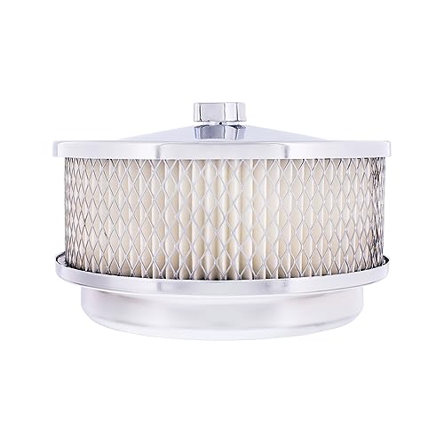 S1106 Chrome 6 ⅜ inch Air Cleaner Assembly, Low Profile, Die-Cast Chrome Plated Wing Nut, Filter Included – One Air Cleaner Assembly - view 2