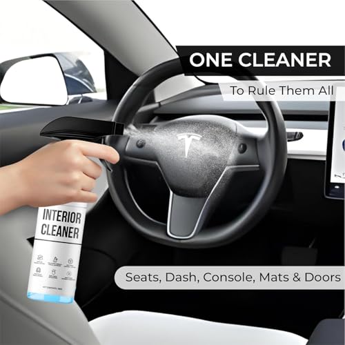 Interior Cleaner For Tesla White & Black Vegan Leather - Stain Remover - Solution for Complete Interior Cleaning - Ideal for Seats, Doors, Console, Dash - Accessories For Tesla Model 3, Y, S, X - view 4