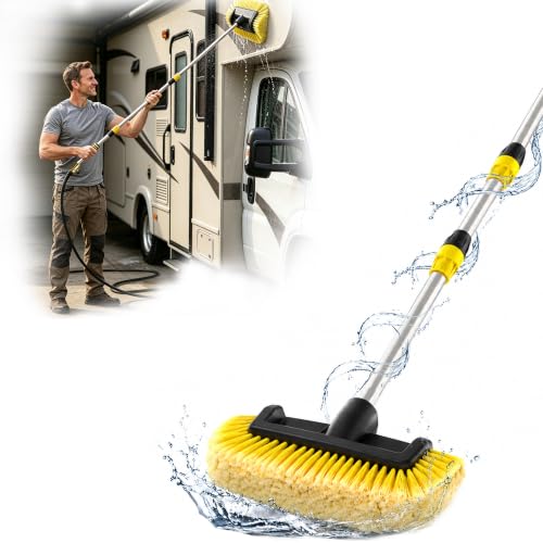 16FT Reach Car Wash Brush with Handle, Water-Thru RV Washing Brush