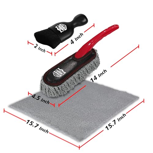 Car Interior Detailing Kit - Red Duster, Black Brush, Towel - view 2