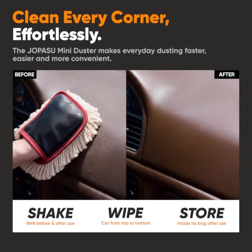 Mini Duster (Pack of 2) for Cleaning Dust from Car Interiors & Bikes. Scratch Proof, Water Saver & Eco-Friendly Brush, Black - view 5
