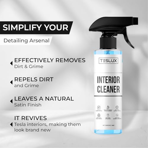 Interior Cleaner For Tesla White & Black Vegan Leather - Stain Remover - Solution for Complete Interior Cleaning - Ideal for Seats, Doors, Console, Dash - Accessories For Tesla Model 3, Y, S, X - view 2