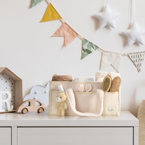 Baby Diaper Caddy Organizer with Handle, Boy & Girl Shower Gift Basket, Portable Diaper Storage Basket Bin for Wipes, Newborn Baby Essentials Registry Search Must Haves, Car Caddy Organizer - view 6