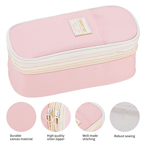 Large Pencil Case for Girls Kids Teens Big Zipper Pencil Pouch Pink - view 2