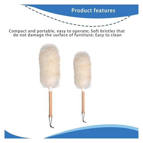 Soft Microfiber Duster Wand with Extendable Handle, Premium Wool Dusting Tool for Home and Car Cleaning(Small) - view 4