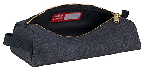 Rough Enough Waxed Canvas Small Tool Pouch Bag, Black