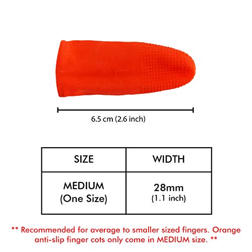 Disposable Latex Finger Cots 100pcs (Large) Orange Anti-Slip, Anti-Static Rubber Fingertips Protective Finger Gloves for Electronic Repair, Painting, Jewelry Cleaning - view 2