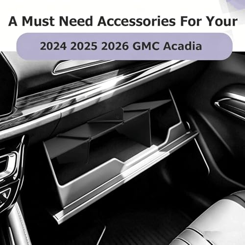 Acadia 2026 2027 Glove Box Organizer Compatible with 2024 2025 2026 2027 GMC Acadia Accessories Passenger Side Storage Divider Partition Insert Box ABS Glove Storage Compartment Organizer Tray - view 7