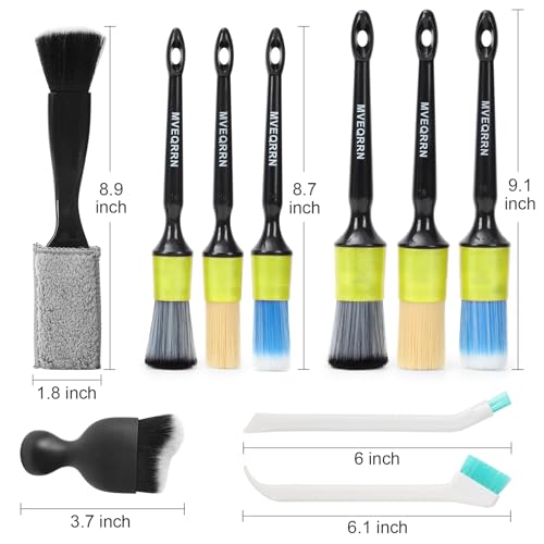 10PCS Car Detailing Brush Set,Boars Hair Detail Brush Kit(Green) - view 2