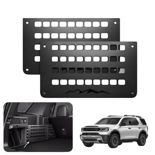 2 Pecs Metal Molle Storage Trunk Organizer for 2026 Honda Passport, MOLLE trunk mounting panel functional partition,08Z03-3BM-100,black - view 2