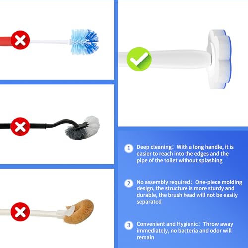 Disposable Toilet Bowl Brush with 40 Toilet Wand Refills, Toilet Bowl Cleaner Wands, Toilet Cleaning System Starter Kit - view 5