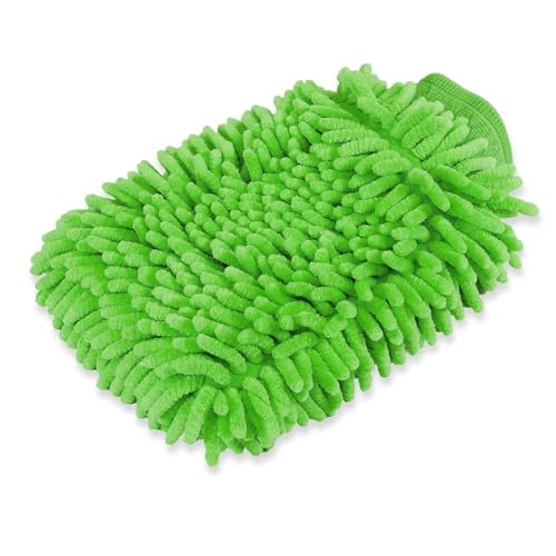 House Cleaning and Car Wash Mitts, Home Dusting Microfiber Gloves, Washing Clean Polish Faster (2-Pack, Green/Blue) - view 3