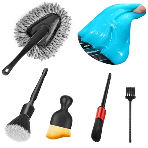 Car Interior Duster Detail Brush Cleaning Gel Kit, Dust Remover
