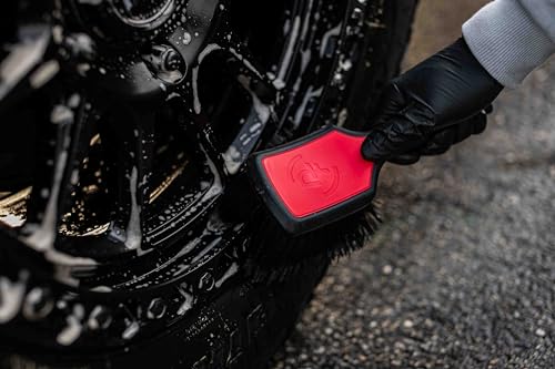 ProGrip Wheel Face Brush - Ergonomic ProGrip Handle - Premium Wheel Cleaner Brush - Soft Flagged-Tip Bristles - Red & Black - view 5
