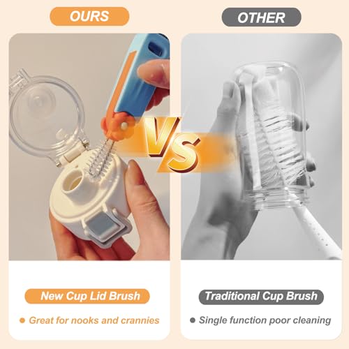 3 in 1 Cup Lid Gap Cleaning Brush Set, Bottle Cleaning Brush Multifunctional Bottle Cleaner Brush Home Kitchen Cleaning Tools, 3PCS - view 3