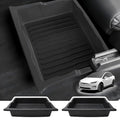 2 Pack For Tesla Model X 2017-2025 Front/Back Under Seat Storage Organizer,TPE Waterproof Underseat Bin Trash Storage Can for Tesla Model X accessories