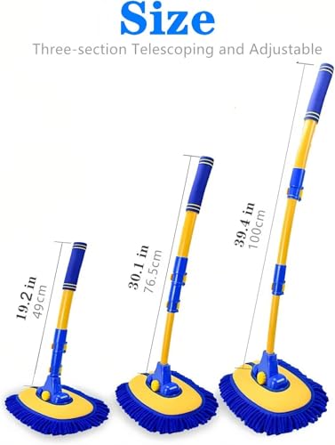 Scratch-Free Car Wash Brush, Extendable Long Handle Mop (Blue) - view 2