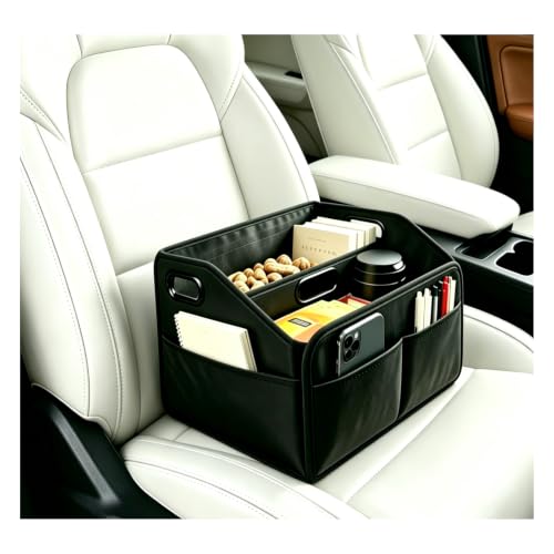 Car Storage Organizer, Foldable Car Seat Organizer with Removable Divider