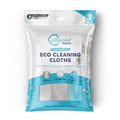 Streakless Microfiber Eco Cleaning Cloth Set - Effortlessly Cleans Stainless, Glass & Stone With Only Water - 3 Pack Set