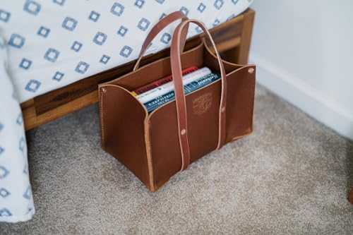 Buffalo Leather Tote Tool Bag For Hand Tools, Gardening, Outdoorsmen, Heavy Duty Premium Storage Leather Organizer - USA (Golden Brown) - view 4