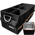 90L Large Car Trunk Organizer with 30L Removable Leakproof Cooler Bag, Collapsible Storage Bin with Lid & Dividers, Heavy Duty Accessories for SUV Sedan, Ideal for Grocery Camping Road Trip
