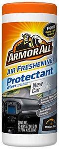 Car Interior Cleaner Protectant Wipes - Cleaning for Cars & Truck & Motorcycle, New Car, 25 Count (Pack of 6), 78533-6PK