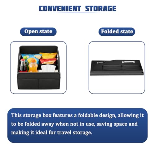 Car Seat Organizer, Foldable Multifunctional Vehicle Front and Back Seat Floor Storage Box with Metal Handle, Collapsible Automotive Interior Caddy Organizer, Universal for SUV Van Truck - view 6