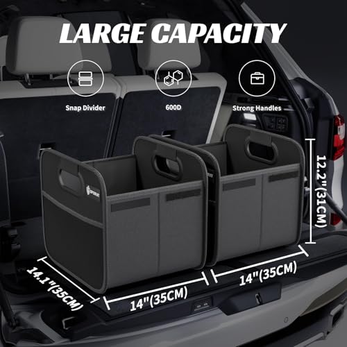 Trunk Organizer for Car - Split Car Storage Organizer, Black, 2 Pcs - view 2