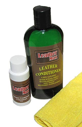 Leather Max Leather Conditioner Kit Best Essential Oils for Use on Leather Apparel, Furniture, Auto Interiors, Shoes, Bags and Accessories. Non-Toxic and Made in the USA!