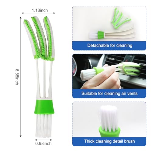 Auto Car Detailing Brush Set Car Interior Cleaning Kit Includes 3 Boar Hair Detail Brush,3 Wire Brush, 3 Air Vent Brush for Cleaning Car Interior Exterior, Dashboard Engines Leather Wheel - view 4