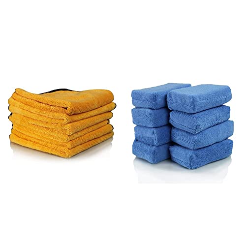 Premium Microfiber Towel Bundle (16 in. x 24 in.) (Pack of 6) and Premium Grade Microfiber Applicators (Pack of 8)