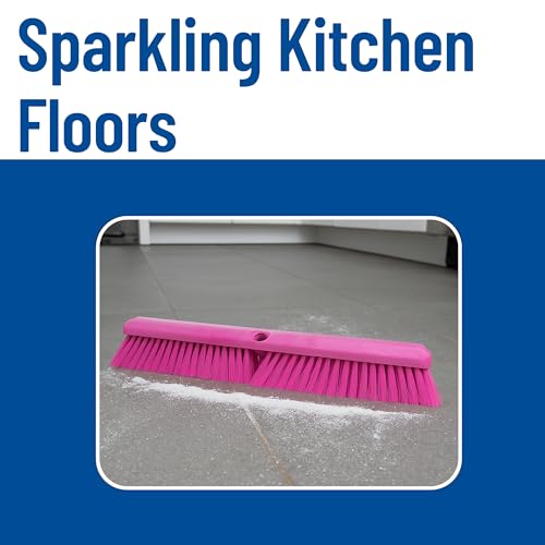 Omni Sweep – 18" Heavy Duty Broom Head for Outdoor and Indoor Use, Nonabsorbent Block, Multi-Surface Deck Brush for Garage, Patio, Kitchen, and Concrete, Pink, Pack of 12 - view 6