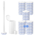 Disposable Toilet Bowl Brush with 40 Toilet Wand Refills, Toilet Bowl Cleaner Wands, Toilet Cleaning System Starter Kit