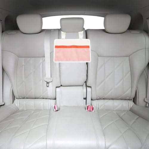 PU Pink Seat Back Organizer Bag with Two Pockets and Adjustable Hooks - view 6