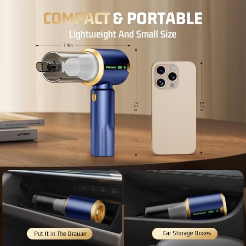 Cordless Handheld Car Vacuum Cleaner: 7-in-1 & 16000Pa Suction - Aqua Blue - view 5