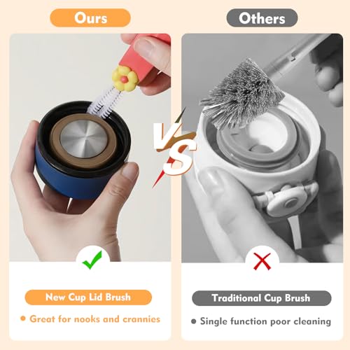 3 in 1 Cup Lid Cleaning Brush, Portable Cup Cleaner Brush, 2024 New Water Bottle Cleaner Brush, 3 in 1 Multifunctional Cleaning Brush for Home Kitchen Cleaning Tools（3PCS） - view 6