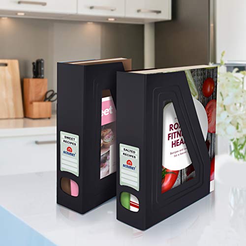 Magazine File Holder, Vertical Desk Organizer, Black, 2 Pack - view 6