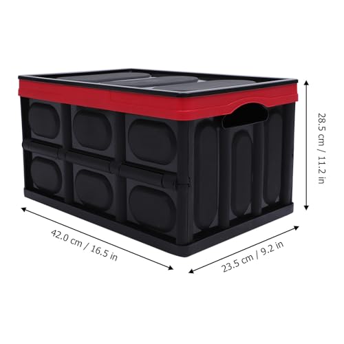 30l Foldable Plastic Car Trunk Storage Box with Cover, Two-tone Organizer - view 2