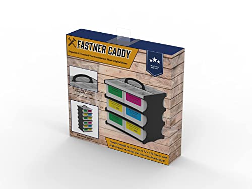 Fastner Caddy - Portable Hardware Organizer With Handle - Stackable Screw Storage - Fits Up To 12 Standard 1lb Boxes of Screws, Nails, & Other Fasteners - Workbench Organization Bins - view 3