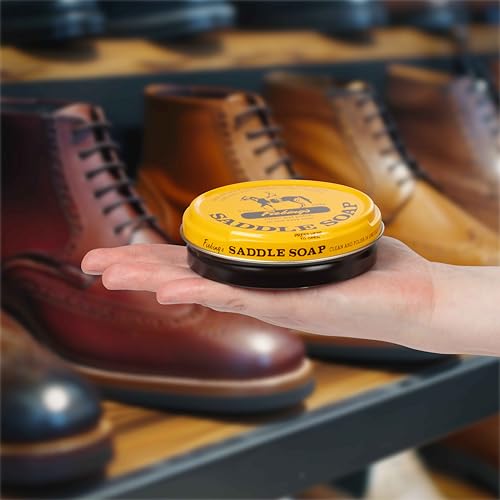 Yellow Saddle Soap for Leather (3.5 oz Tin) - Leather Cleaner & Conditioner to Soften, Protect & Restore Leathercraft - Leather Soap for Car Seat, Couch, Shoe, Purse, Boot, Bag, & Saddles - view 6