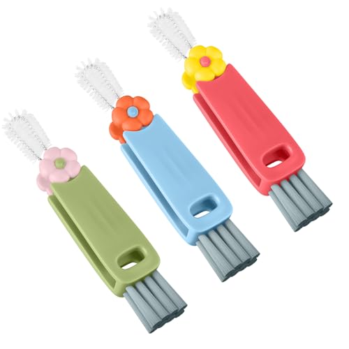 3 in 1 Cup Lid Gap Cleaning Brush Set, Multifunctional Bottle Cleaning Brush, Cup Lid Gap Cleaner, Home Kitchen Crevice Brush Tools (3 Pack)